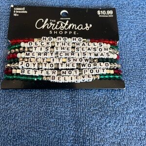 Festive Bracelet Set - Red, Green, White